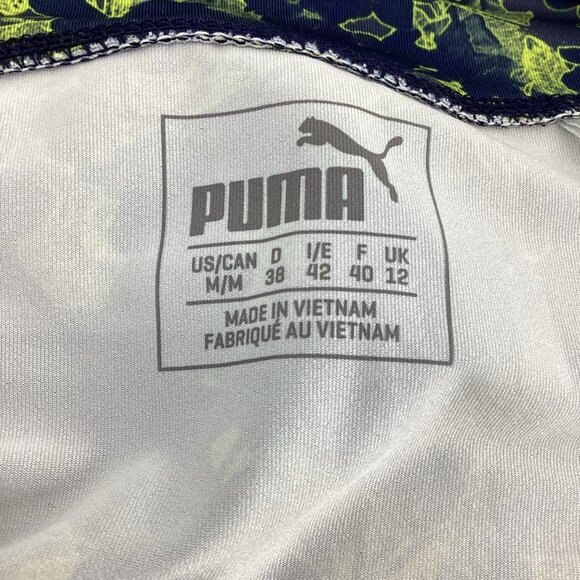 PUMA Women’s Floral Golf Tennis Skirt Mini Stretch Blue Green Size Medium EUC - Picture 2 of 8